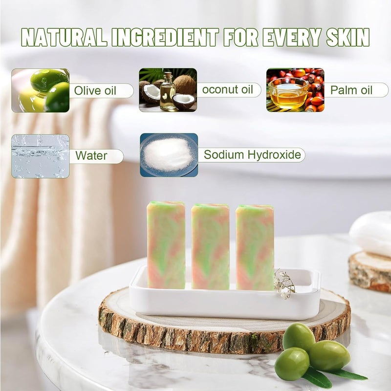 MRA 18 Handmade Travel Soap Individually Wrapped Mini Olive Bar Soap Bulk Body Bath Gentle Bars Men Women Travel Size Toiletries for Homeless Hotel Essentials Wash for Guest Bathroom - Image 2