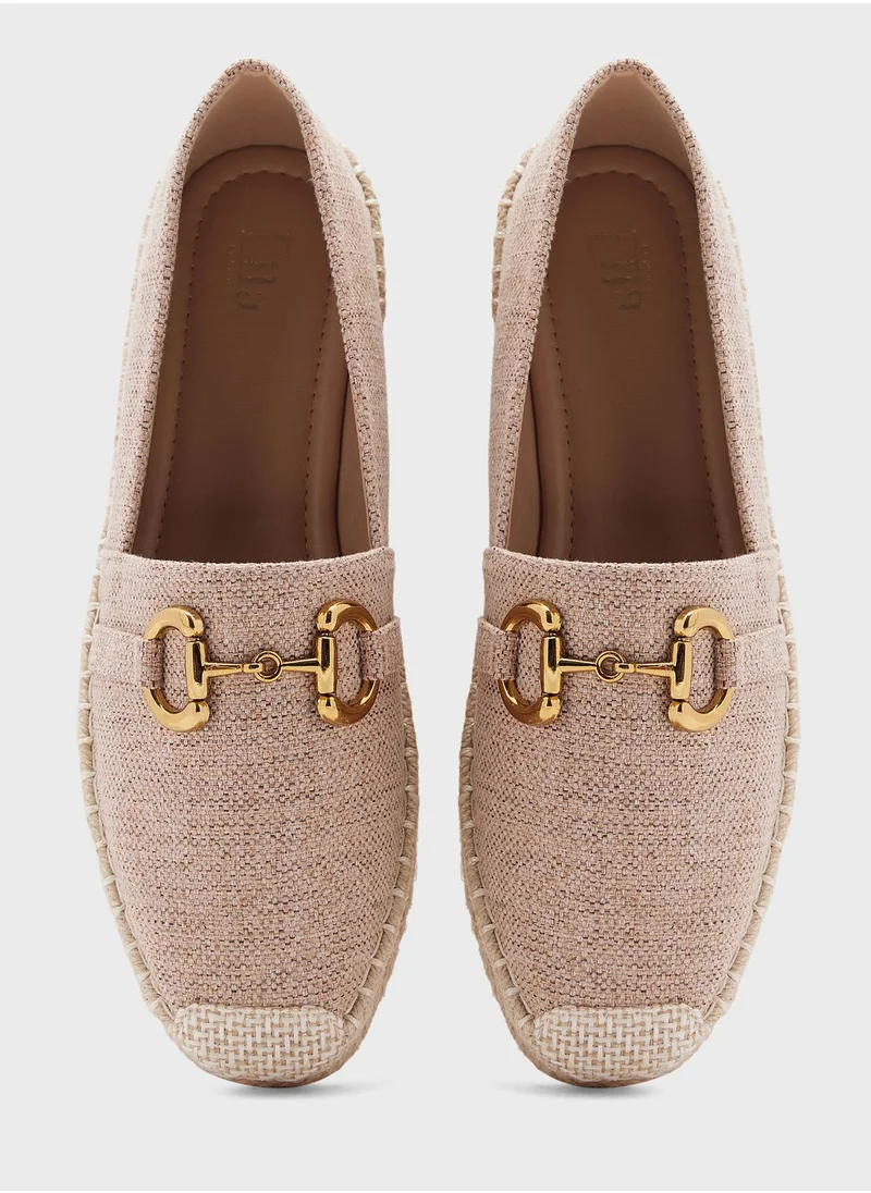 ELLA Buckle Detail Canvas Espadrille