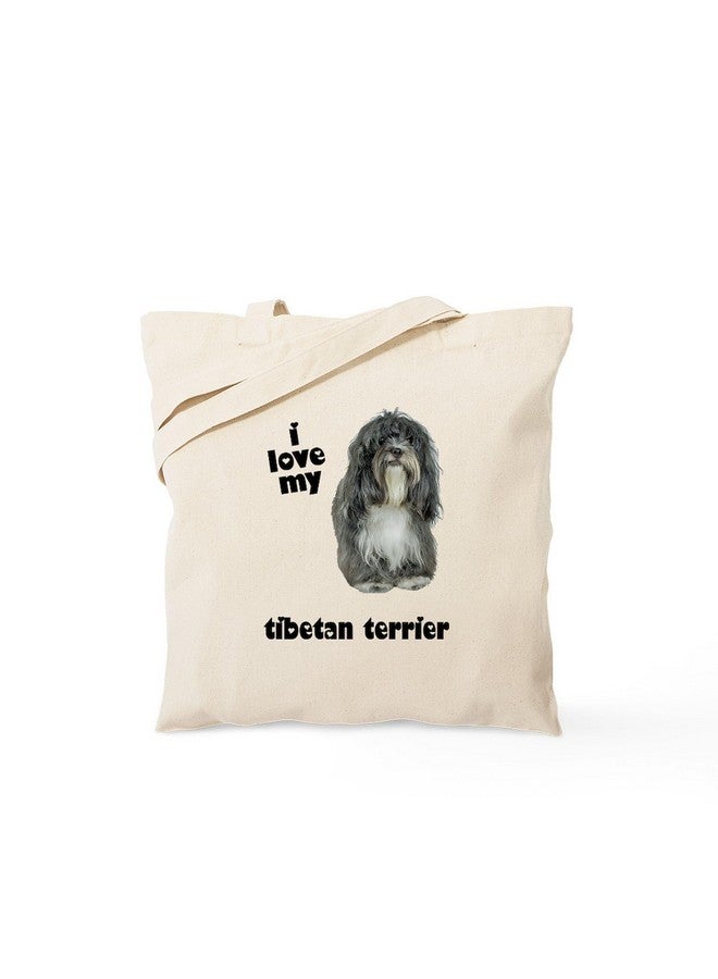 cafe press CafePress Tibetan Terrier Lover Tote Bag Natural Canvas Tote Bag, Reusable Shopping Bag - Image 1
