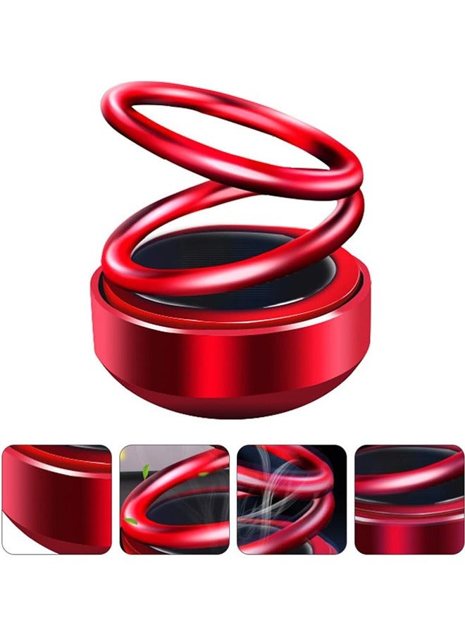 Solar Rotating Car Dashboard Decoration Car Aromatherapy Decoration Red Creative Double Ring Suspension Interior Decoration Vehicle Decor with Random Aroma - Image 4