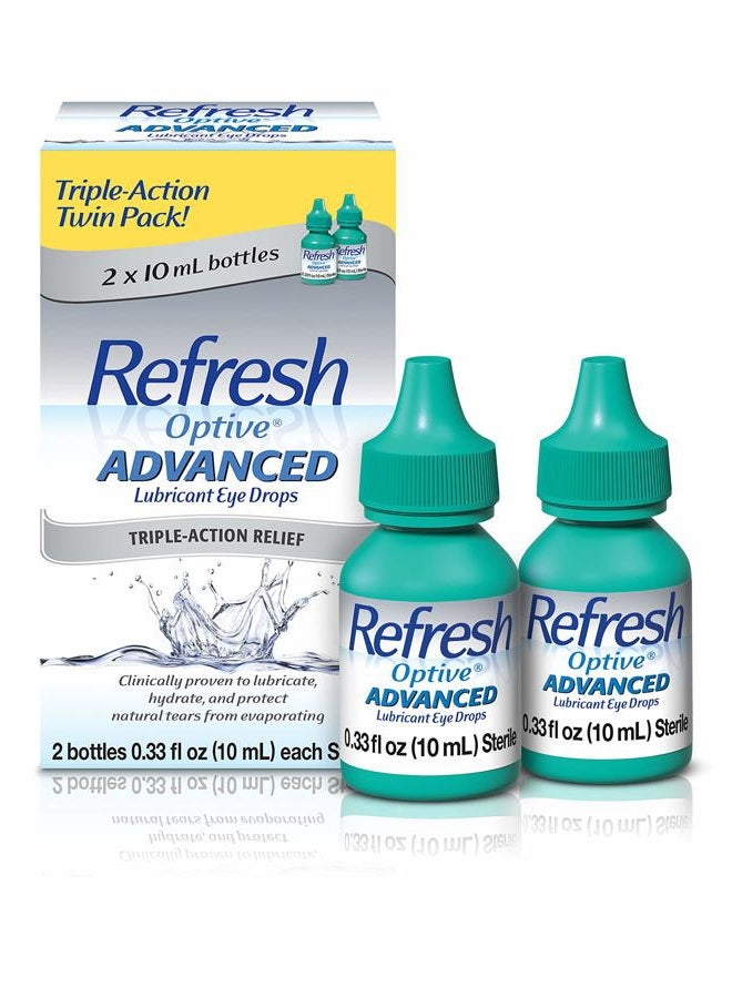 REFRESH Optive Advanced Eye Drops, 0.33 Fl Oz (Twin Pack)  - Image 1