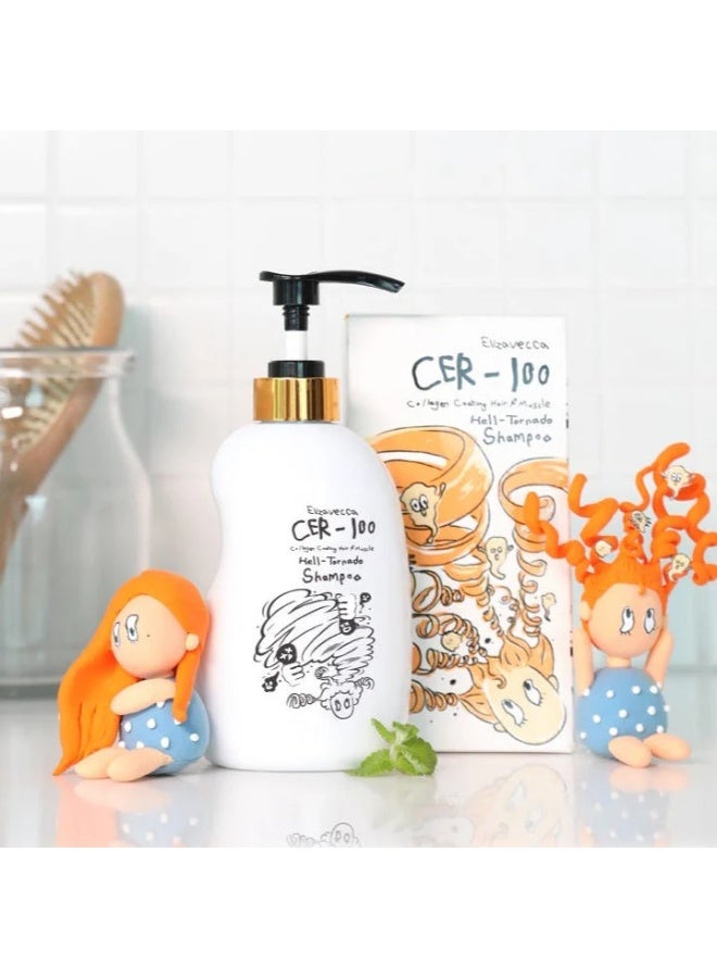 Elizavecca CER-100 Collagen Coating Hair A+ Muscle Hell Tornado Shampoo 500ml - Image 3