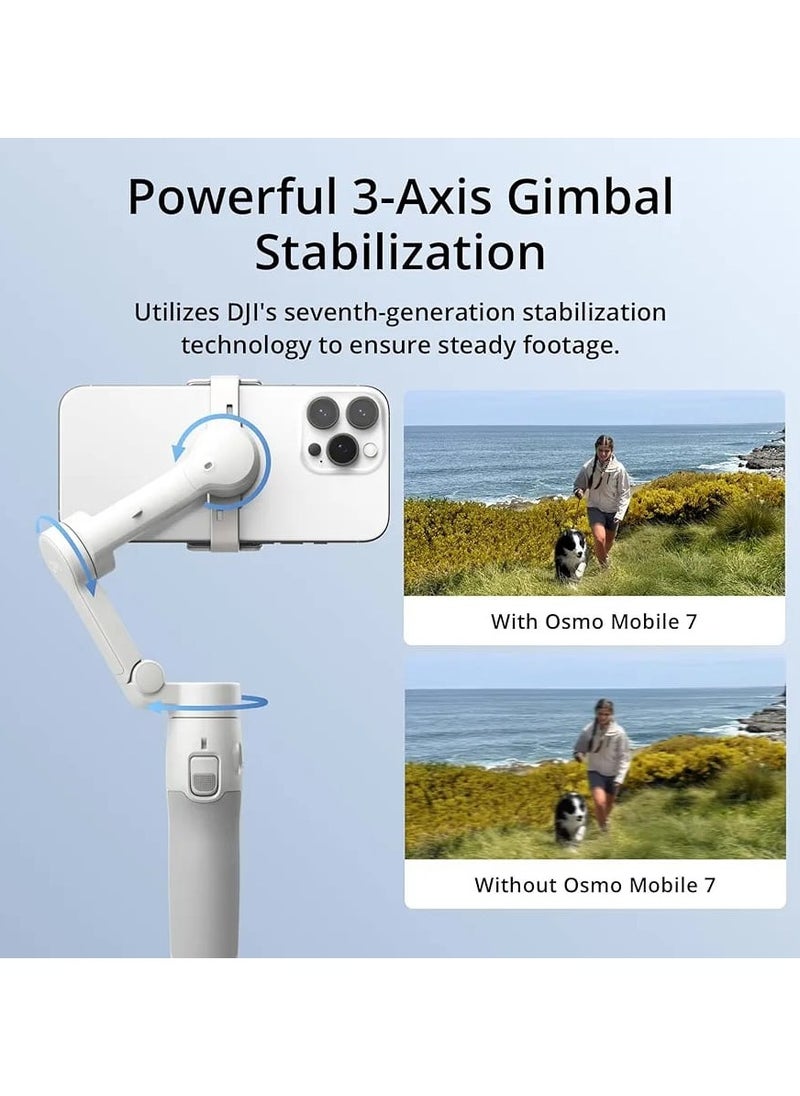 dji - "Capture Ultra-Stable, Professional-Quality Footage Anywhere with DJI Osmo Mobile 7 – Featuring 3-Axis Gimbal Stabilization, Built-in Tripod, and Seamless Gesture or Watch Control" - Image 1
