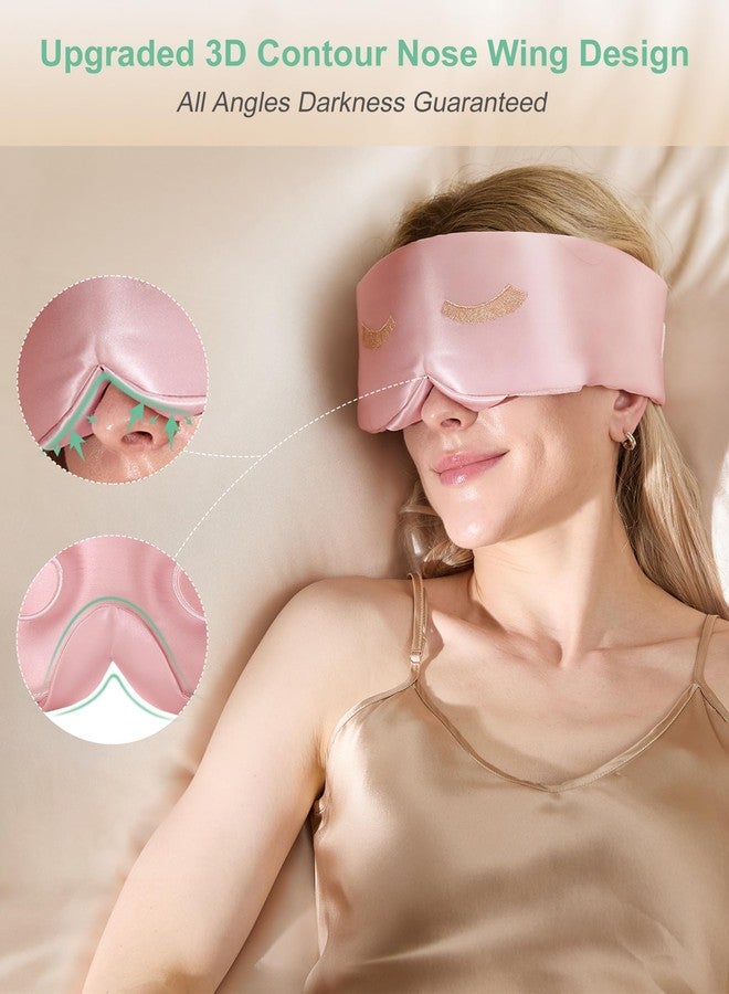 BeeVines 100% Pure Silk 3D Contoured Eye Mask, 22 Momme Mulberry Sleep Mask for Men & Women, Large Size Blindfold for Lash Extensions, Face-Hugging Eye Masks for Sleeping, Travel & Yoga - Image 3