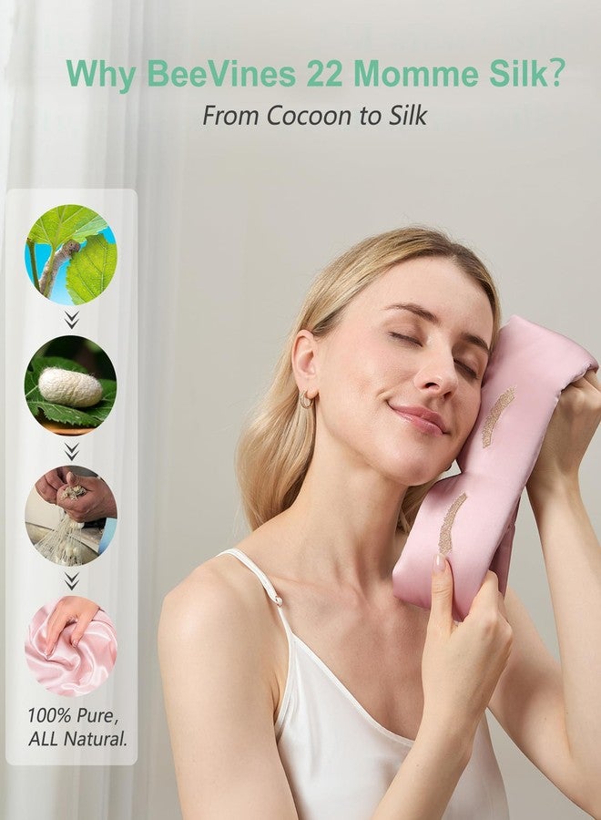 BeeVines 100% Pure Silk 3D Contoured Eye Mask, 22 Momme Mulberry Sleep Mask for Men & Women, Large Size Blindfold for Lash Extensions, Face-Hugging Eye Masks for Sleeping, Travel & Yoga - Image 4