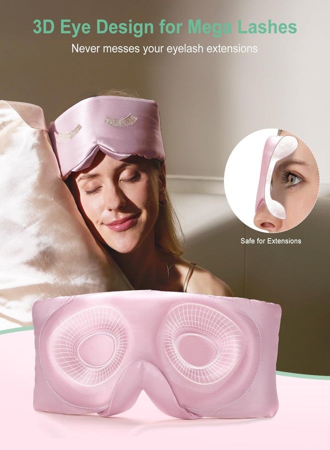 BeeVines 100% Pure Silk 3D Contoured Eye Mask, 22 Momme Mulberry Sleep Mask for Men & Women, Large Size Blindfold for Lash Extensions, Face-Hugging Eye Masks for Sleeping, Travel & Yoga - Image 5