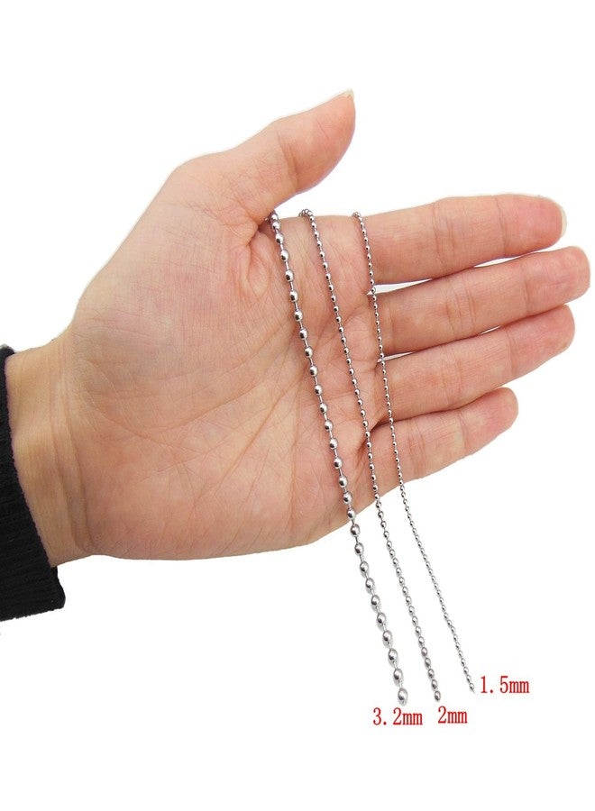 Coiris سلاسل كروية من الفولاذ المقاوم للصدأ بطول 33 قدم وسمك 1.5 مم مناسبة لصنع المجوهرات والأعمال اليدوية (SC-1018-A) - Image 4