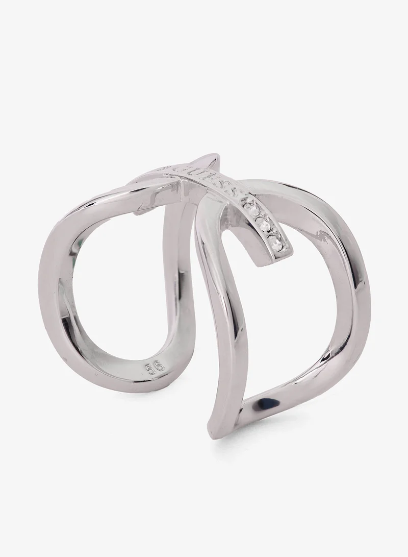 GUESS Circle & Bar Bow Ring
