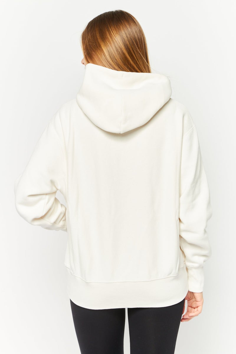 Champion Women Sportswear Fit Long Sleeves Outdoor Hoodies, Off White Combo  - Image 4