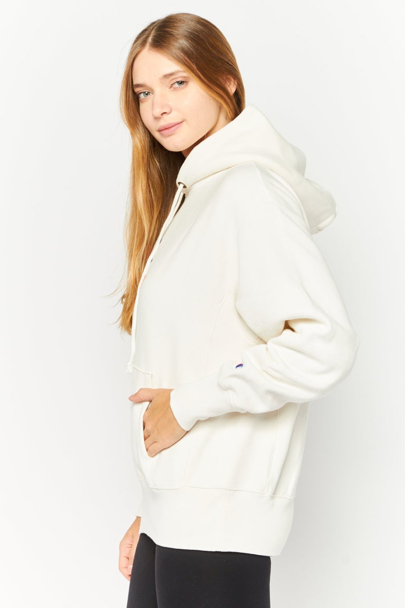 Champion Women Sportswear Fit Long Sleeves Outdoor Hoodies, Off White Combo  - Image 3