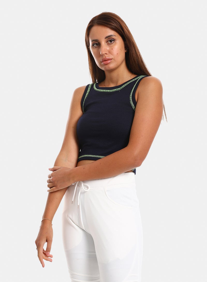 belle Sleevles With White Details Tank Top - Image 2