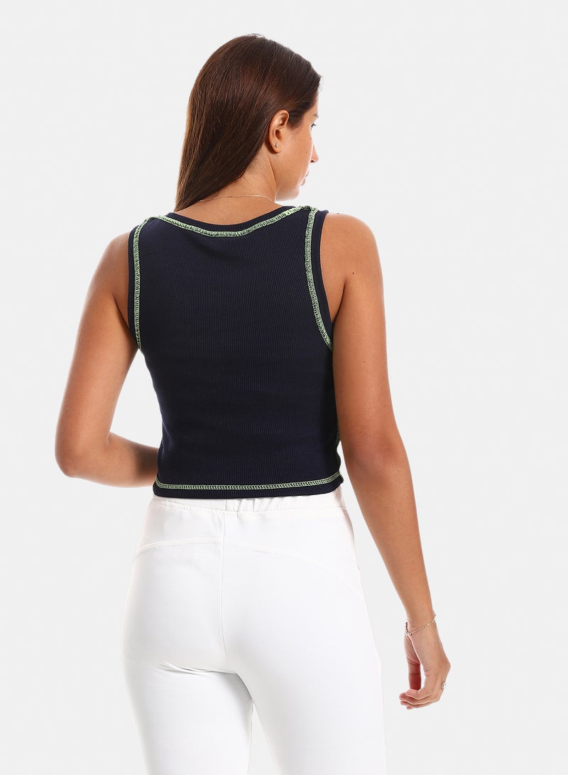 belle Sleevles With White Details Tank Top - Image 3