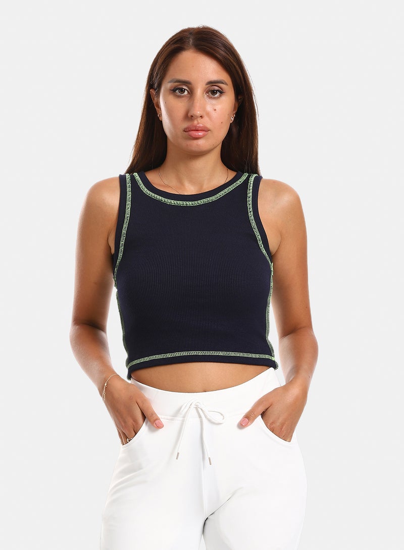 belle Sleevles With White Details Tank Top - Image 1