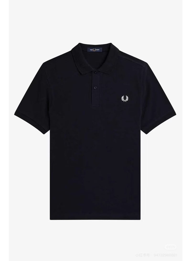 FRED PERRY Polo Shirt Black with White Label - Image 2