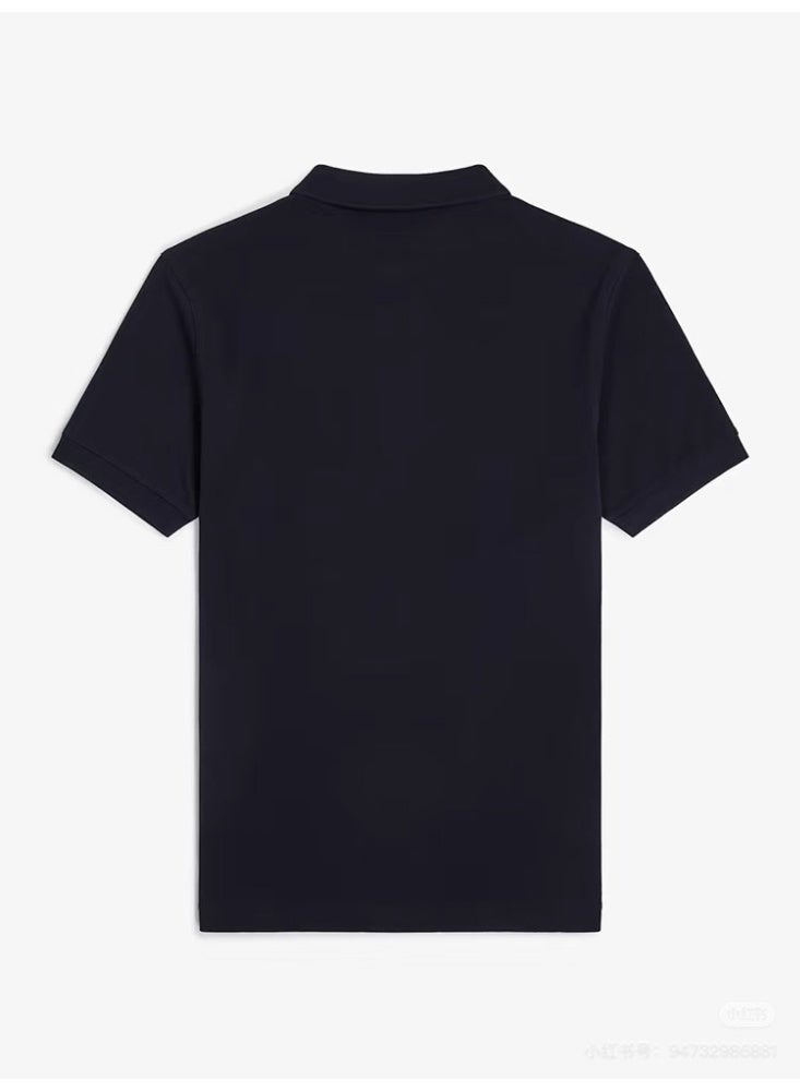 FRED PERRY Polo Shirt Black with White Label - Image 3