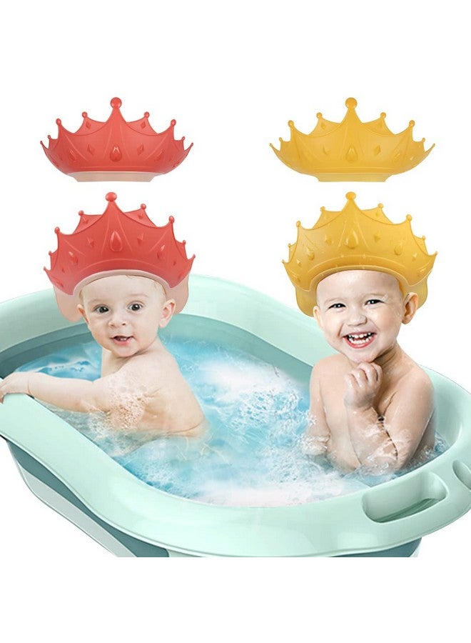 EWINEVER 2PCS Baby Shower Cap for Kids, Adjustable Baby Hair Washing Shield Toddler Visor Hat for Eyes and Ears Protection Shampoo Cap for 0-9 Years Old Children - Image 1