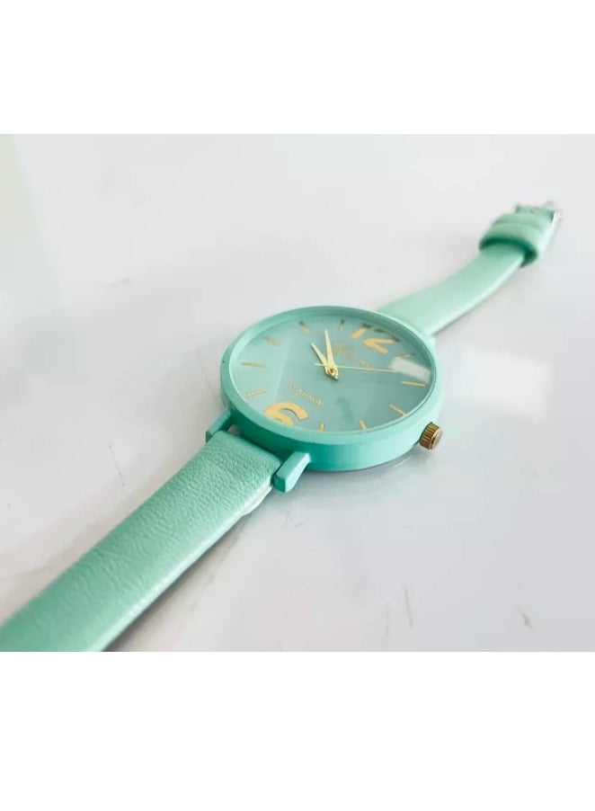 جنيفا ساعة يد نسائية كوارتز فاخرة من الجلد الصناعي مقاومة للماء - Image 4