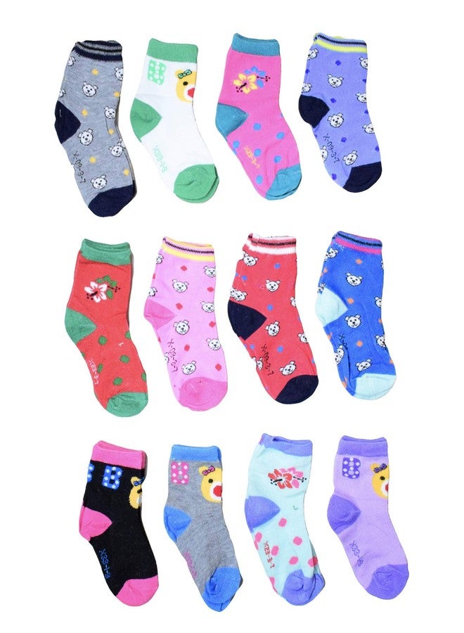 PIKIPOO Baby Boy's & Baby Girl's Regular Cotton Socks (Pack of 4) (Assorted_6-12 Months)