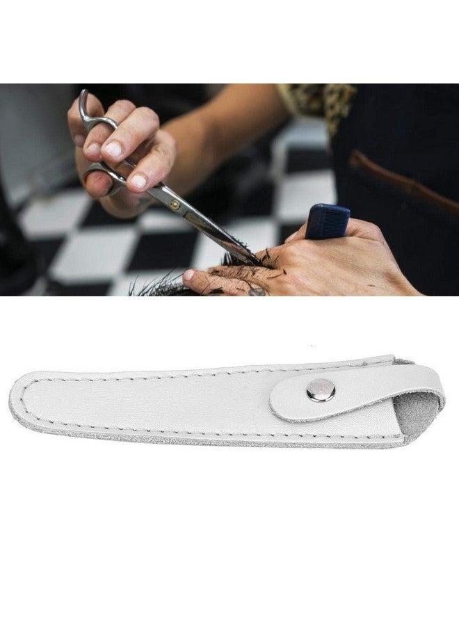 Rotekt1740 Salon Hair Scissor Bag, Scissors Safety Sheath Bag, Professional PU Leather Scissors Bag Portable Scissors Storage Holder, Holster Organizer Hairdressers Tools(White) - Image 4