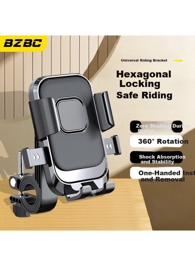 Bzbc Electric Bike Phone Holder Motorcycle Takeaway Rider Express Phone Mount Pedal Electric Vehicle Navigation Bracket Riding Gear Universal - Image 1