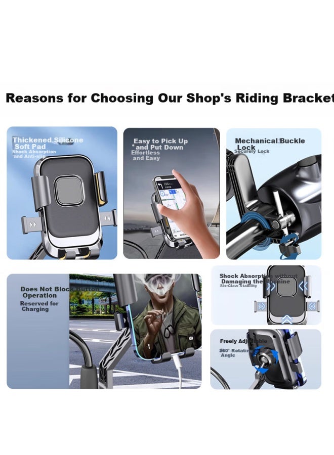 Bzbc Electric Bike Phone Holder Motorcycle Takeaway Rider Express Phone Mount Pedal Electric Vehicle Navigation Bracket Riding Gear Universal - Image 2