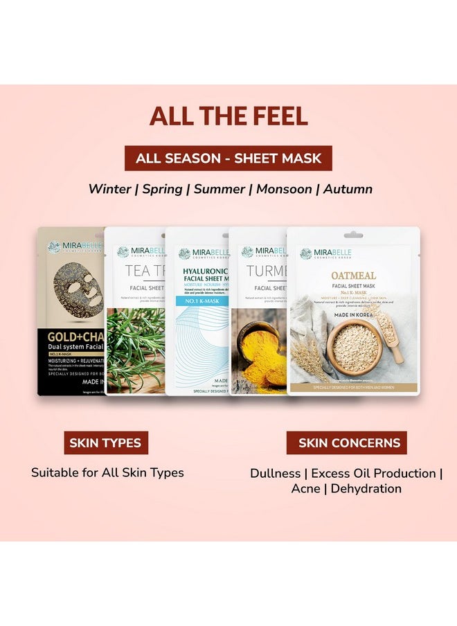 MIRABELLE Cosmetics Korea Spotless Glow Facial Sheet Mask | Anti-Aging & Controls Tan| Dark Spot Removal | All Skin Types | Women & Men | Made In Korea | Combo Pack Of 5 (Each 25Ml)  - Image 3