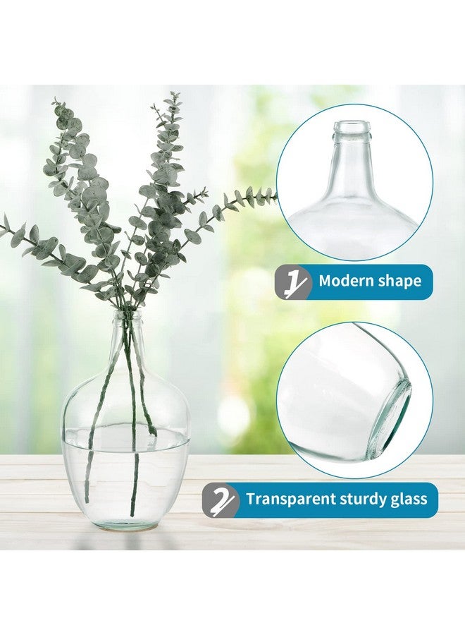 MDLUU Glass Jug Vase 10" Tall, Clear Flower Vase, Decorative Bottle Vase For Dining Room, Bedroom, Bathroom, Mantel - Image 4