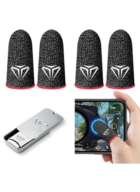 2 Pairs Gaming Finger Sleeves with Box, High-Sensitive Anti-Sweat Breathable Seamless Finger Sleeve