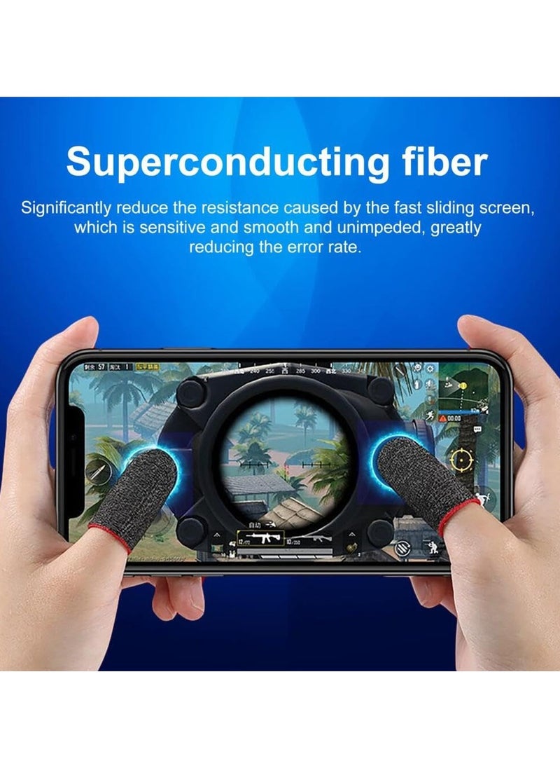 2 Pairs Gaming Finger Sleeves with Box, High-Sensitive Anti-Sweat Breathable Seamless Finger Sleeve