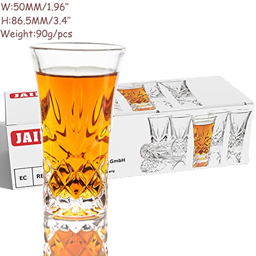 JAIEF Tequila Glasses Heavy Base Shot Glass Cordial Glasses 2 OZ (Set of 6) - Image 2