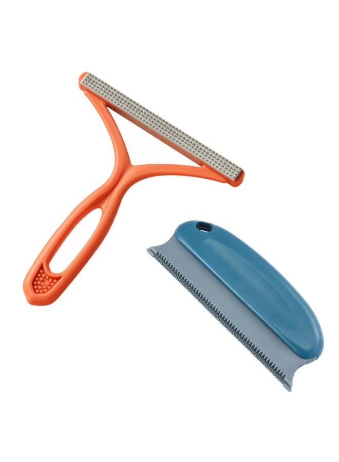 SUNSAR 2 Pcs Pet Hair Carpet Scraper Brush Tool, Reusable Scraper Removal Tool, Portable Cat & Dog Fluff Remover, Non-damaging Pet Hair Remover for Furniture, Cars, Sofas, Pet Beds, Clothes, Blankets, etc - Image 1