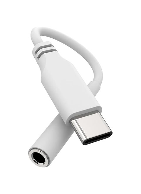 Geekria QuickFit Type-C to Audio Adapter with Digital Audio Decoder, USB-C to 3.5mm Headphone Jack Adapter, CDLA Headphones Conversion Cord, Compatible Analog and Digital Signal (White 0.4FT)