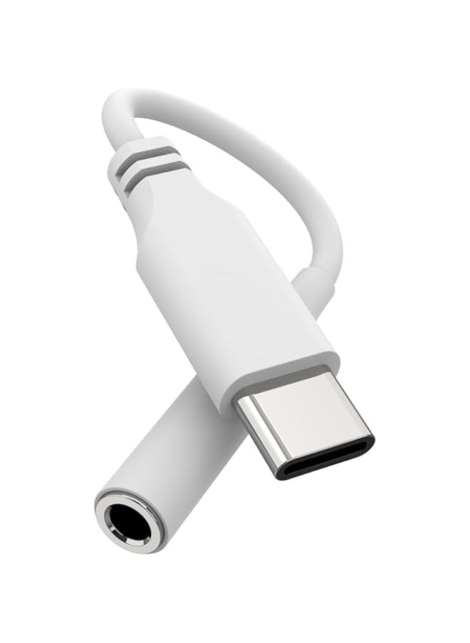Generic - Geekria QuickFit Type-C to Audio Adapter with Digital Audio Decoder, USB-C to 3.5mm Headphone Jack Adapter, CDLA Headphones Conversion Cord, Compatible Analog and Digital Signal (White 0.4FT) - Image 1