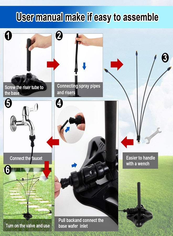 مجموعة VIHOSE المكونة من 2 جهاز رش رذاذ قائم للفناء الخارجي، نظام رش رذاذ محمول لتبريد المساحات الخارجية، خط رش رذاذ قائم بطول 26.2 قدم لتبريد الفناء، الحديقة الخلفية، الشرفة، منطقة اللعب بالماء، وتبريد الحيوانات الأليفة - Image 3
