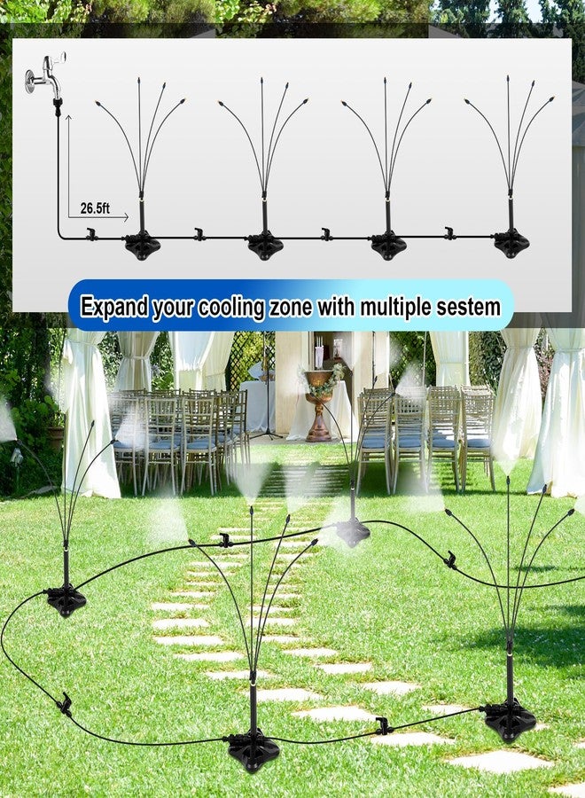 مجموعة VIHOSE المكونة من 2 جهاز رش رذاذ قائم للفناء الخارجي، نظام رش رذاذ محمول لتبريد المساحات الخارجية، خط رش رذاذ قائم بطول 26.2 قدم لتبريد الفناء، الحديقة الخلفية، الشرفة، منطقة اللعب بالماء، وتبريد الحيوانات الأليفة - Image 5
