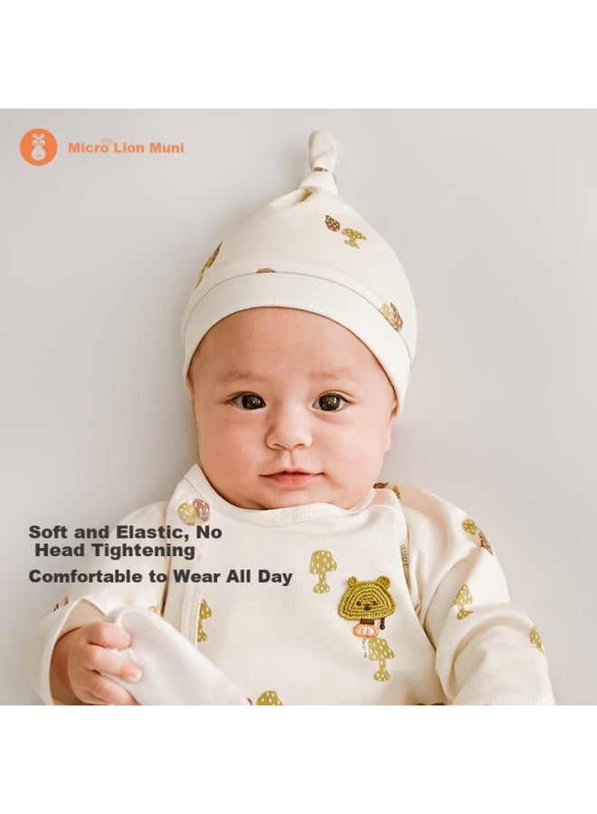 Wismorni Newborn Baby Cap Spring Autumn Pure Cotton Infant Windproof Warm Protective Hat - Image 2