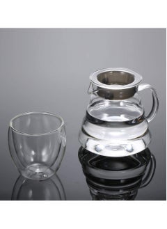 1Chase Borosilicate Heat Resistant Glass Coffee Server Pot For Pour Over Coffee Maker, Hand Drip Coffee Jug Decanter, Clear, 600ML  - Image 3