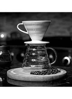 1Chase Borosilicate Heat Resistant Glass Coffee Server Pot For Pour Over Coffee Maker, Hand Drip Coffee Jug Decanter, Clear, 600ML  - Image 4