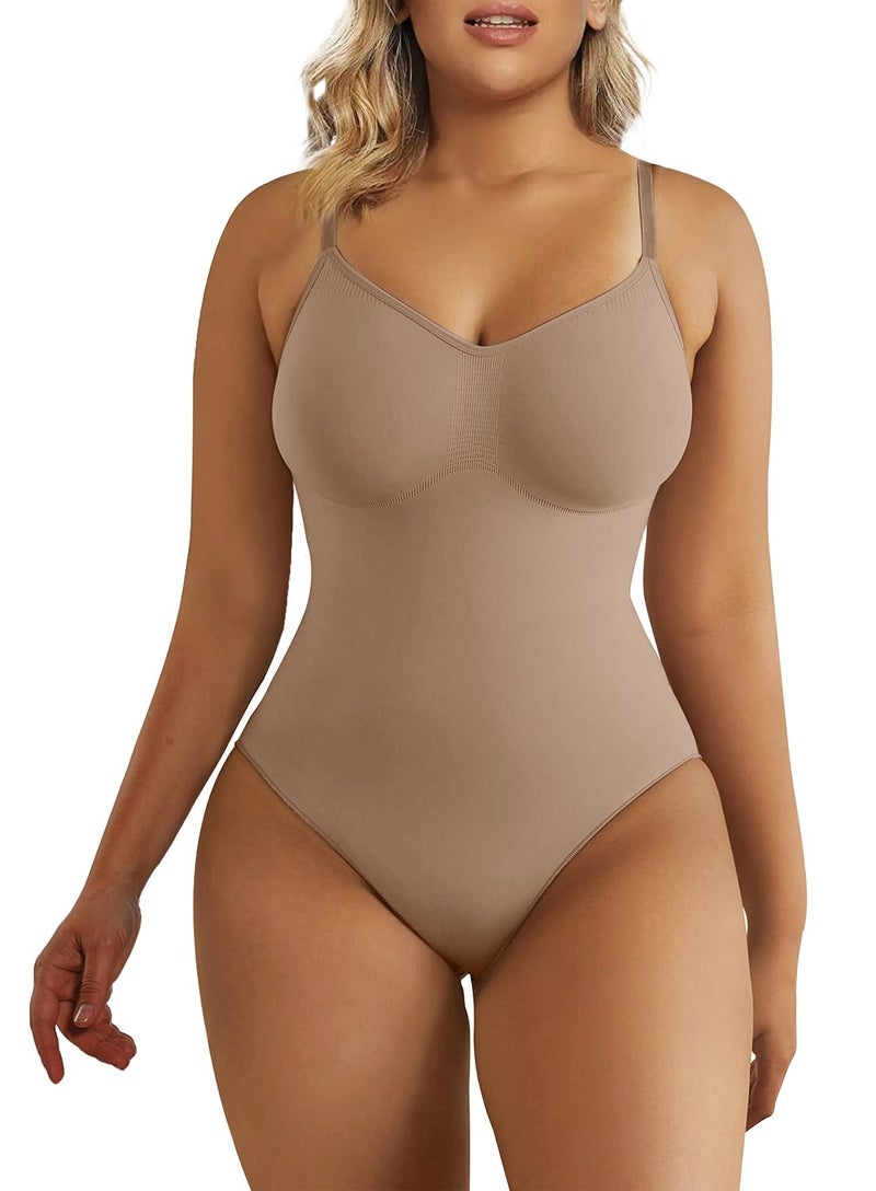 SHAPERX Bodysuit for Women Tummy Control Shapewear Seamless Sculpting Thong Body Shaper Tank Top,SZ5215-Sienna-XXS/XS - Image 1