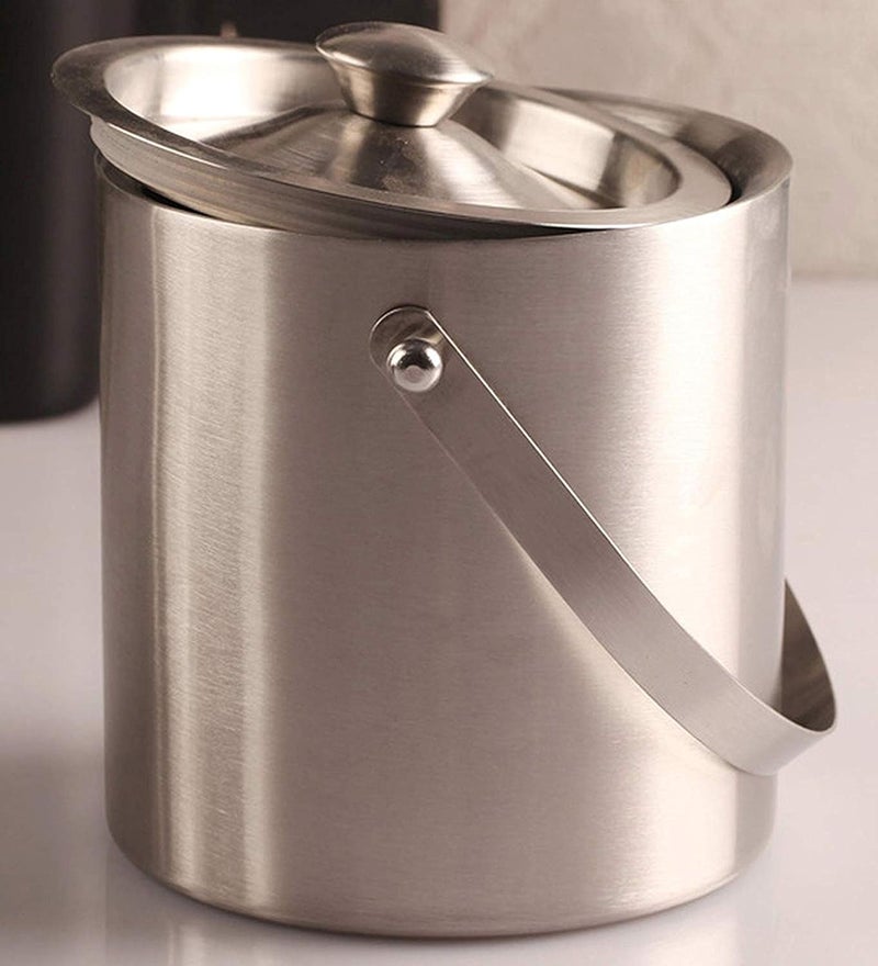 HAINE Stainless Steel Barware Set of Double Wall Ice Bucket Ice Tong and Peg Measuring Jig 1600 ml - Image 5