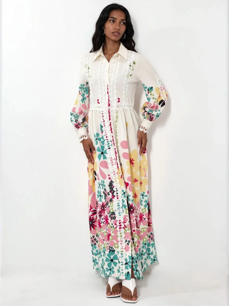 جينيفر Floral A-line Maxi Dress