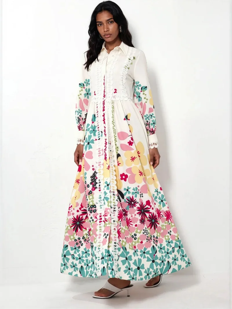جينيفر Floral A-line Maxi Dress