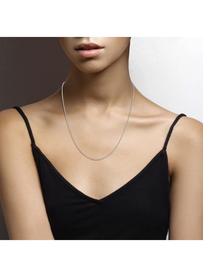 Miabella Italian 925 Sterling Silver Solid 2mm Round Box Chain Necklace for Women Men, Made in Italy (sterling silver, Length 22 Inches) - Image 3