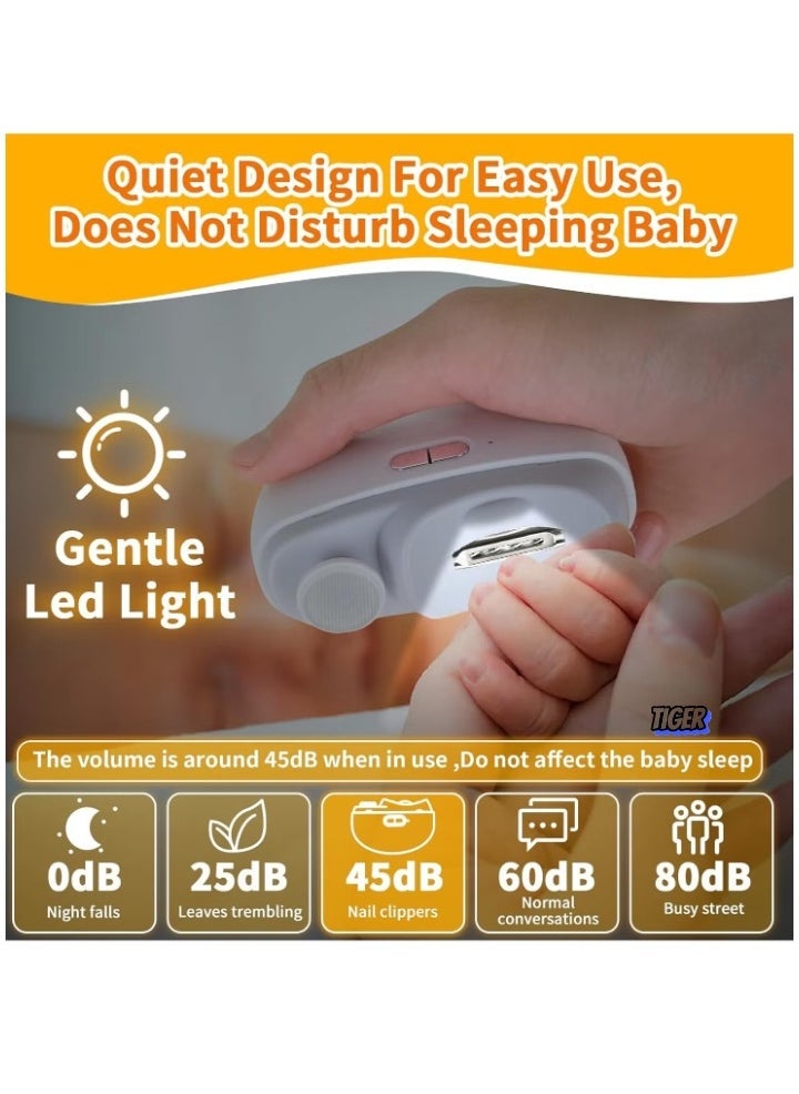 TIGER Electric Nail Clipper – Rechargeable Baby Nail Clippers with Light & Storage – Automatic Nail Trimmer for Babies, Kids, Adults & Seniors – Safe, Quiet, Easy-to-Use Electric Nail Care Tool for All Ages - Image 2