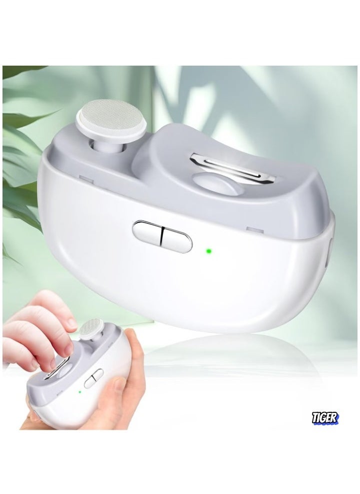 TIGER Electric Nail Clipper – Rechargeable Baby Nail Clippers with Light & Storage – Automatic Nail Trimmer for Babies, Kids, Adults & Seniors – Safe, Quiet, Easy-to-Use Electric Nail Care Tool for All Ages - Image 1