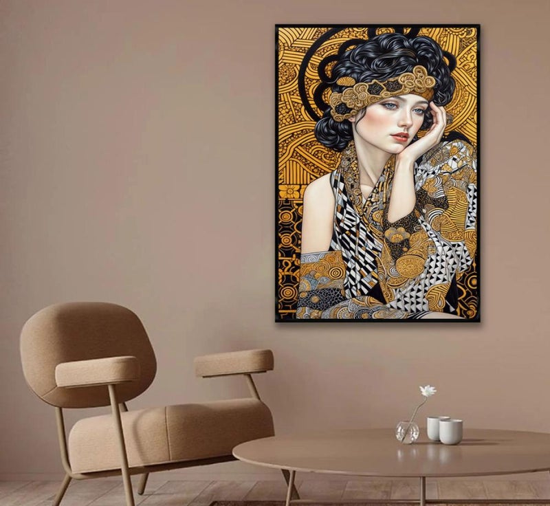 Marktna One canvas print with a mirror design and a hollow frame, measuring (60×90) - Image 3