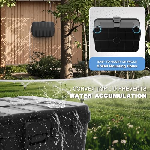 Flemoon Large Outdoor Electrical Box (12.5 x 8.5 x 5 inch), IP54 Waterproof Extension Cord Cover Weatherproof, Protect Outlet, Plug, Socket, Timer, Power Strip, Holiday Light Decoration, Black - Image 5