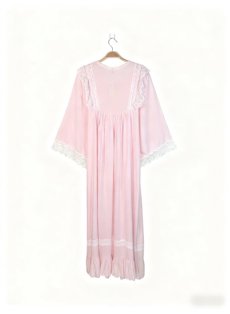 Orchid Women Lace Long-Sleeved Sleepshirt-Princess Style Home Wear - Image 3