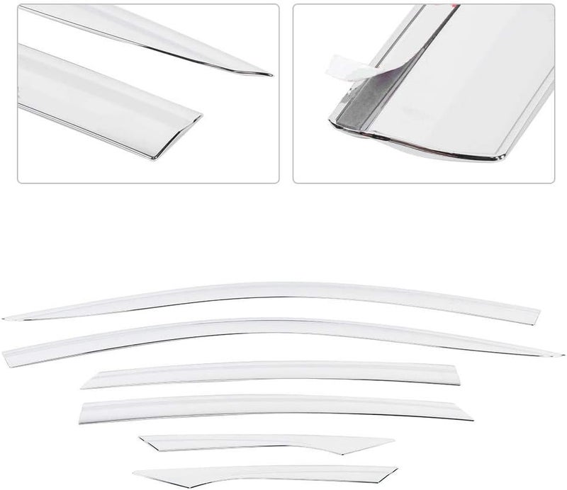 woobles Window Visor Guard, Car Shield Deflectors Electroplated Window Vent Visor Rain Sun Guard Refitting 6Pcs/Set Fit for Civic 2016-2020 - Image 4