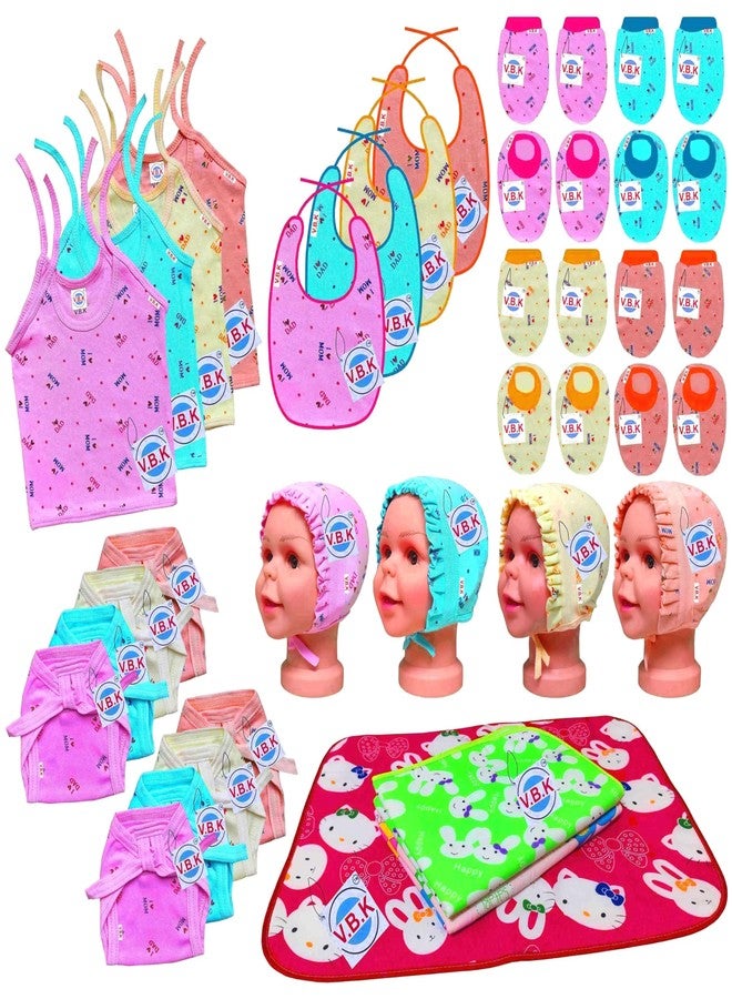 V.B.K® Baby Gift Set Jabla,Nappy,Mitten Booties,Cap,Mattress and Bibs, 0-3 Months - Image 1